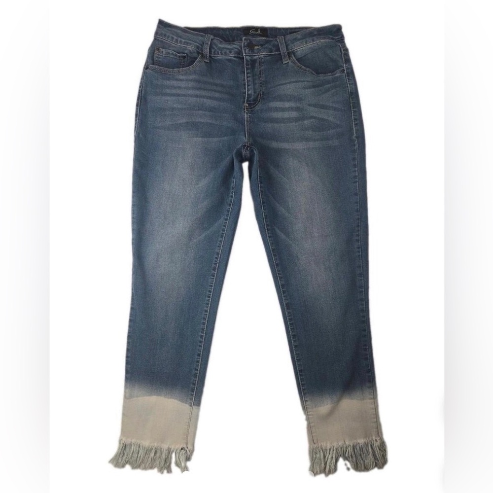 Earl cropped jeans with frayed white hem